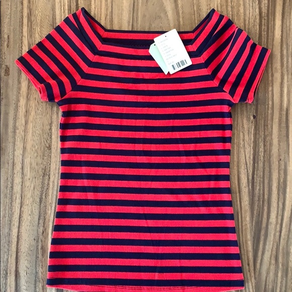 Anthropologie Tops - Anthropologie Ribbed Striped Fitted Shirt